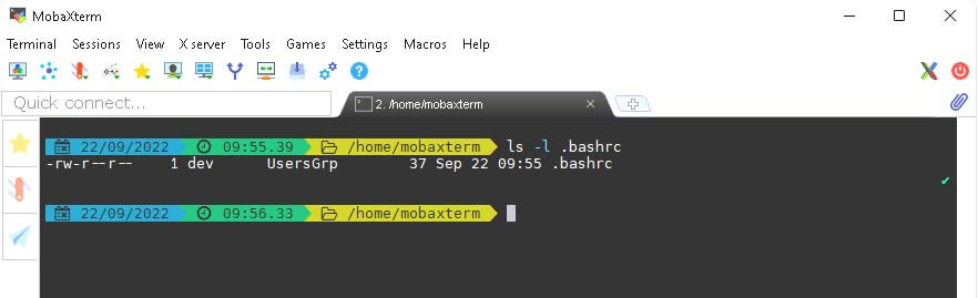 How to configure local terminal .bashrc in MobaXterm
