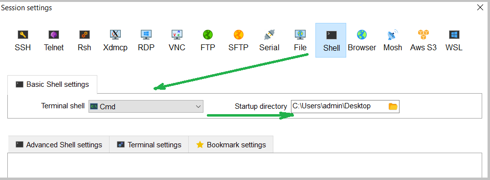 mobaxterm local terminal