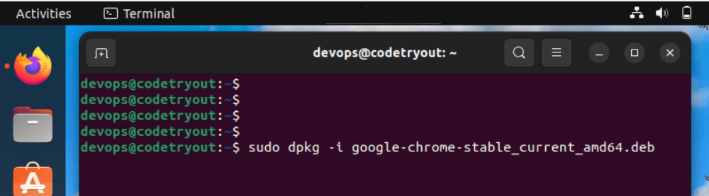 dpkg install google chrome