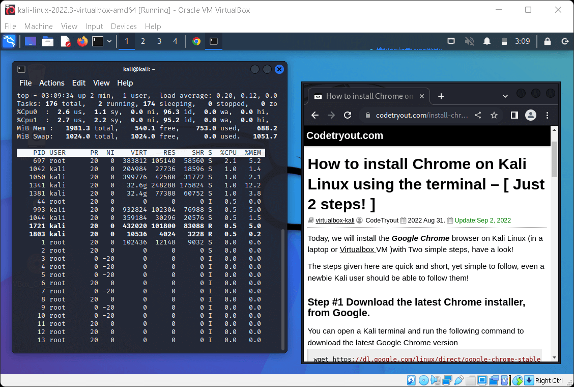 kali linux virtualbox